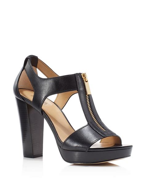 michael michael kors womens berkley zipper platform high heel sandals|Michael Kors berkley denim sandals.